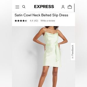 NWT sold out satin Cowl Neck Belted Slip Dress from express size medium